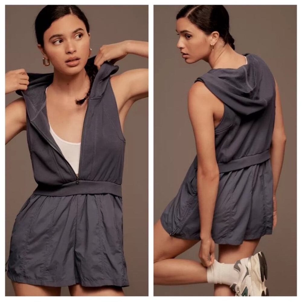 {NWOT} Daily Practice by Anthropologie | Direct Kick Sleeveless Hooded Romper XS